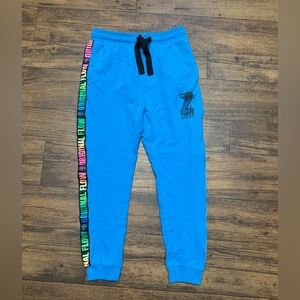 Zumba Fitness Blue Joggers with Multicolor Side Stripe